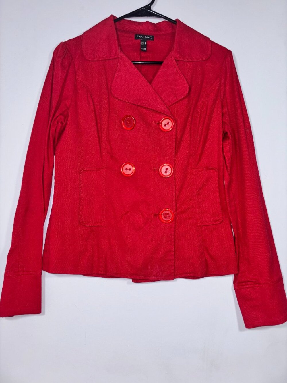 F.A.N.G Red Double Breasted Blazer Jacket Coat M
